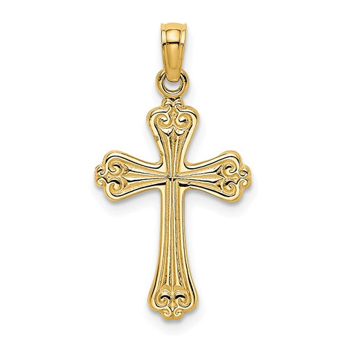 14k-polished-engraved-cross-charm-SolomonJeweler-Wichita-KS-CustomJewelry