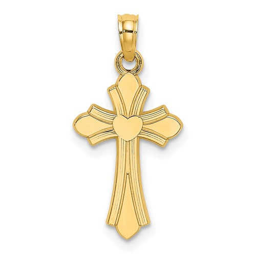 14k-polished-cross-w-heart-charm-SolomonJeweler-Wichita-KS-CustomJewelry