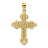 14k-flower-center-scroll-cross-charm-SolomonJeweler-Wichita-KS-CustomJewelry