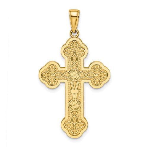14k-scroll-cross-w-sunburst-center-charm-SolomonJeweler-Wichita-KS-CustomJewelry