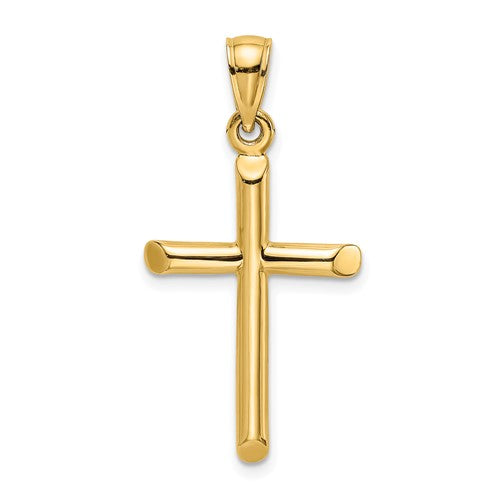 14k-polished-cylinder-cross-charm-SolomonJeweler-Wichita-KS-CustomJewelry