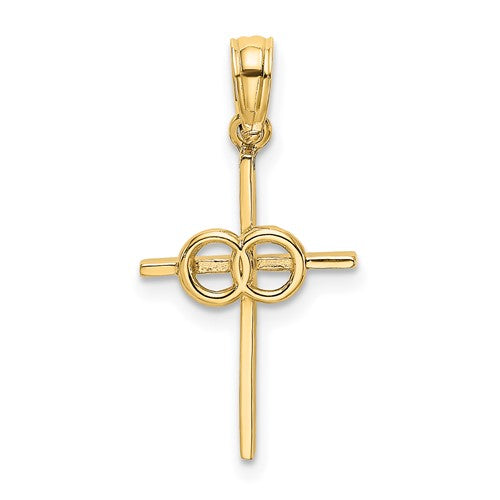 14k-polished-infinity-circles-cross-charm-SolomonJeweler-Wichita-KS-CustomJewelry