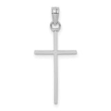 14k-white-gold-3-d-and-polished-stick-cross-charm-SolomonJeweler-Wichita-KS-CustomJewelry