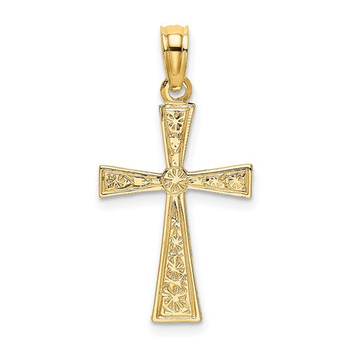 14k-engraved-cross-w-flared-tips-charm-SolomonJeweler-Wichita-KS-CustomJewelry