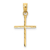 14k-d-c-and-polished-cross-charm-SolomonJeweler-Wichita-KS-CustomJewelry