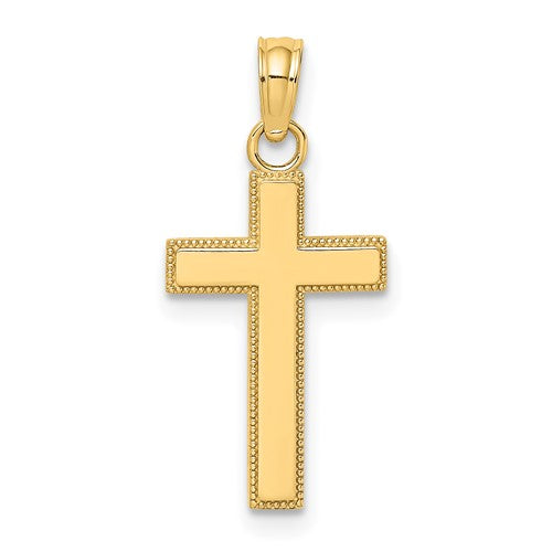 14k-polished-block-style-beaded-edge-cross-charm-SolomonJeweler-Wichita-KS-CustomJewelry
