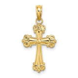 14k-cross-w-scroll-tips-and-button-center-charm-SolomonJeweler-Wichita-KS-CustomJewelry