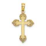 14k-polished-and-textured-fancy-cross-charm-SolomonJeweler-Wichita-KS-CustomJewelry
