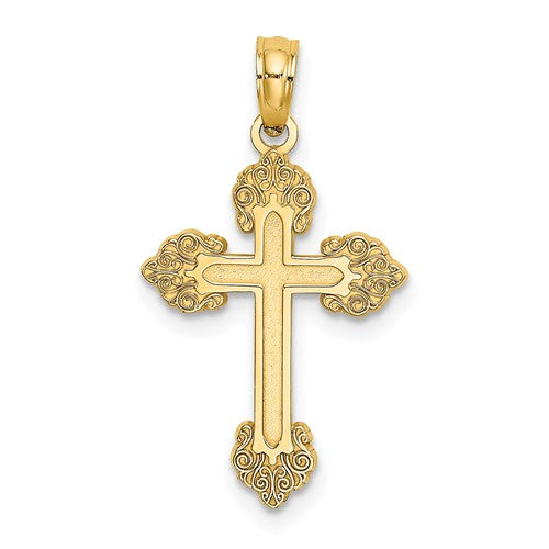 14k-polished-and-textured-fancy-cross-charm-SolomonJeweler-Wichita-KS-CustomJewelry