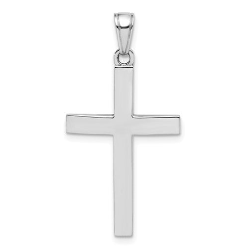 14k-white-gold-polished-beveled-cross-charm-SolomonJeweler-Wichita-KS-CustomJewelry