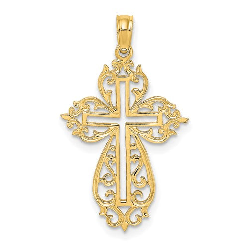 14k-cut-out-scroll-framed-cross-charm-SolomonJeweler-Wichita-KS-CustomJewelry