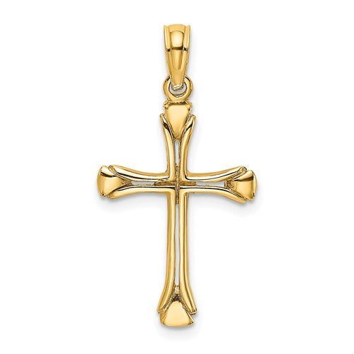14k-polished-beveled-cut-out-cross-pendant-SolomonJeweler-Wichita-KS-CustomJewelry