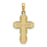 14k-textured-w-lace-trim-cross-charm-SolomonJeweler-Wichita-KS-CustomJewelry