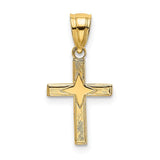 14k-polished-w-star-pattern-mini-cross-charm-SolomonJeweler-Wichita-KS-CustomJewelry