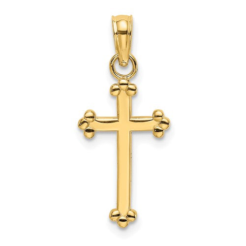 14k-polished-beaded-cross-SolomonJeweler-Wichita-KS-CustomJewelry