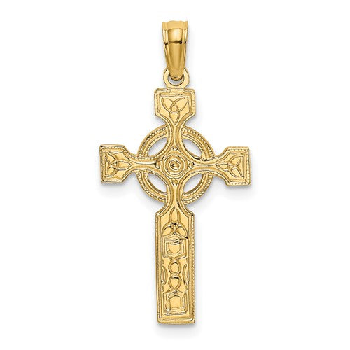 14k-engraved-celtic-cross-w-eternity-circle-charm-SolomonJeweler-Wichita-KS-CustomJewelry