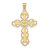 14k-polished-lace-trim-cross-charm-SolomonJeweler-Wichita-KS-CustomJewelry
