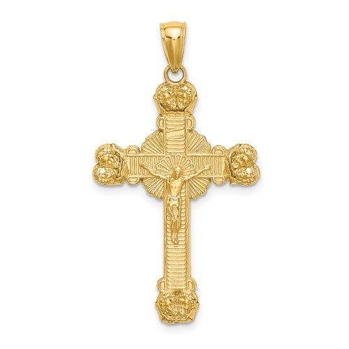 14k-crucifix-w-sunburst-charm-SolomonJeweler-Wichita-KS-CustomJewelry