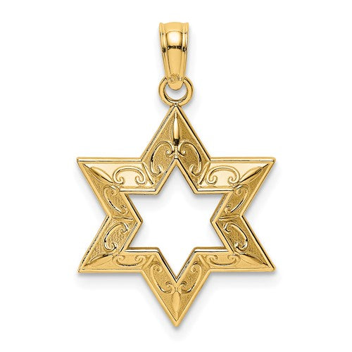 14k-textured-star-of-david-charm-SolomonJeweler-Wichita-KS-CustomJewelry