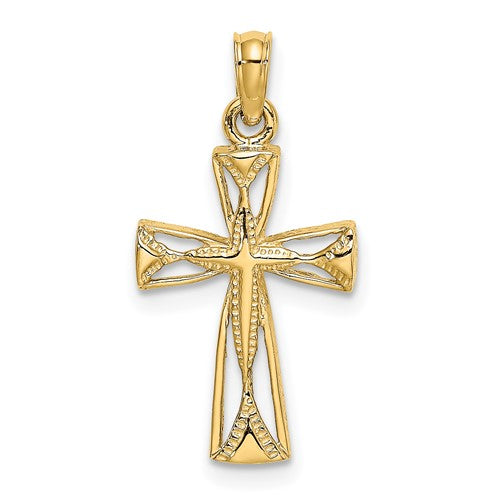 14k-cut-out-cross-w-triangle-ends-charm-SolomonJeweler-Wichita-KS-CustomJewelry