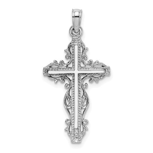 14k-white-gold-cross-w-lace-trim-charm-SolomonJeweler-Wichita-KS-CustomJewelry