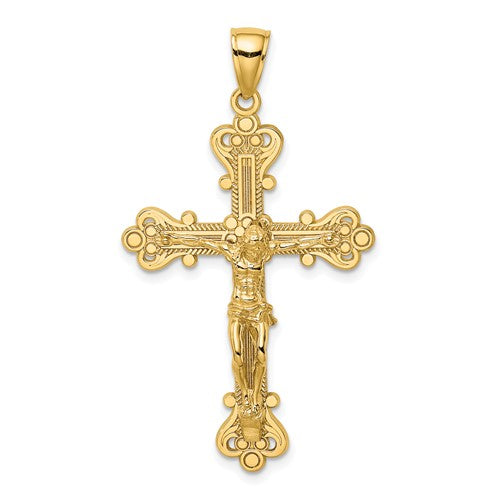 14k-engraved-crucifix-charm-SolomonJeweler-Wichita-KS-CustomJewelry