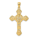 14k-textured-crucifix-w-arrow-charm-SolomonJeweler-Wichita-KS-CustomJewelry