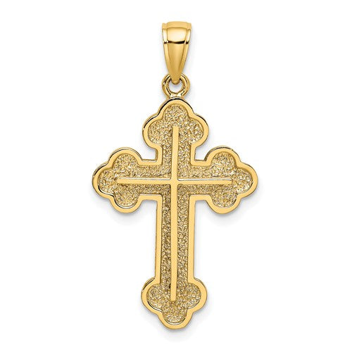 14k-textured-budded-cross-charm-SolomonJeweler-Wichita-KS-CustomJewelry