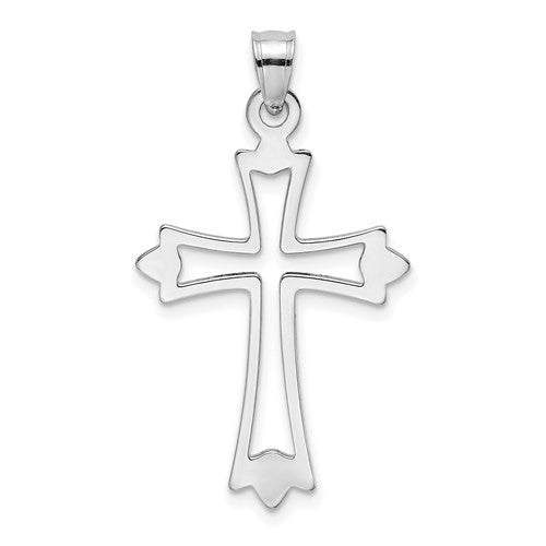 14k-white-gold-polished-and-cut-out-cross-charm-SolomonJeweler-Wichita-KS-CustomJewelry