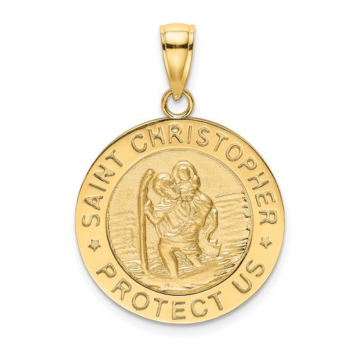 14k-polished-satin-saint-christopher-medal-charm-SolomonJeweler-Wichita-KS-CustomJewelry