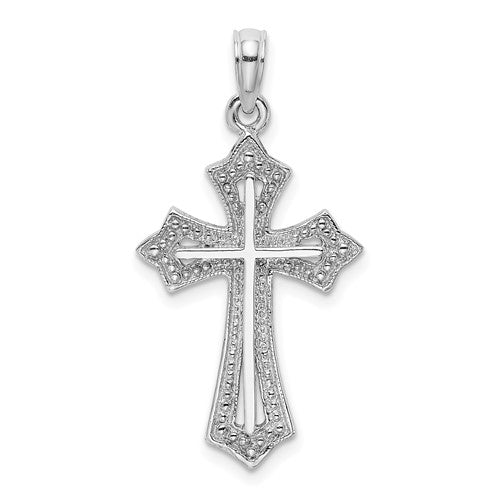 14k-white-gold-beaded-cross-charm-SolomonJeweler-Wichita-KS-CustomJewelry