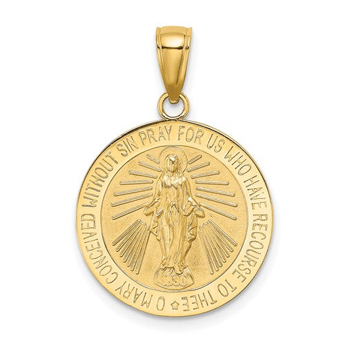 14k-polished-and-satin-miraculous-medal-charm-SolomonJeweler-Wichita-KS-CustomJewelry