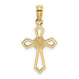 14k-cut-out-and-flat-cross-w-flower-charm-SolomonJeweler-Wichita-KS-CustomJewelry