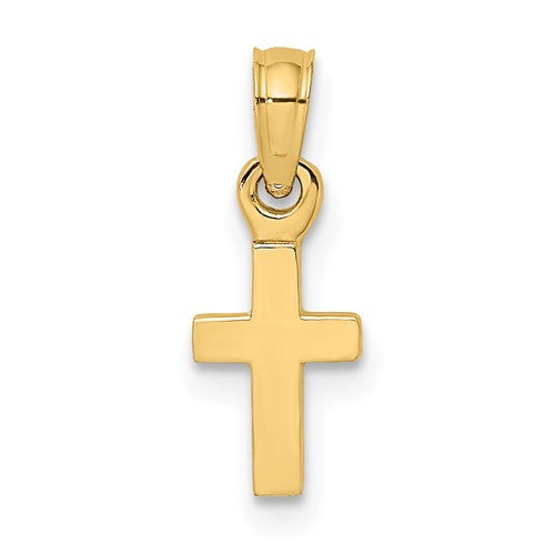 14k-3-d-and-polished-mini-cross-charm-SolomonJeweler-Wichita-KS-CustomJewelry