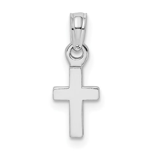 14k-white-gold-3-d-and-polished-mini-cross-charm-SolomonJeweler-Wichita-KS-CustomJewelry