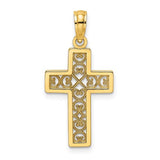 14k-textured-lace-center-cross-charm-SolomonJeweler-Wichita-KS-CustomJewelry