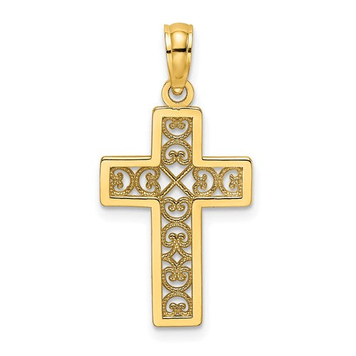 14k-textured-lace-center-cross-charm-SolomonJeweler-Wichita-KS-CustomJewelry