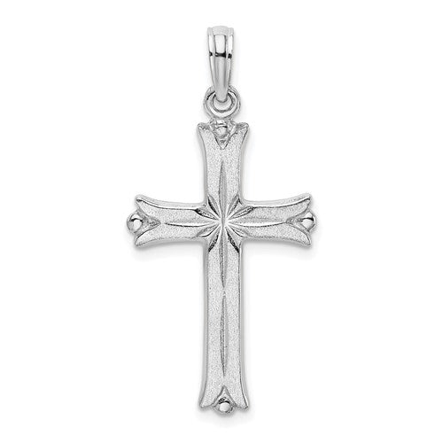 14k-white-gold-cross-w-starburst-center-charm-SolomonJeweler-Wichita-KS-CustomJewelry