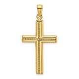 14k-polished-beaded-cross-charm-SolomonJeweler-Wichita-KS-CustomJewelry