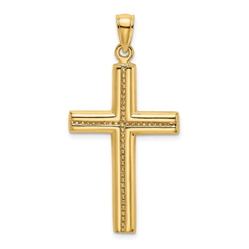 14k-polished-beaded-cross-charm-SolomonJeweler-Wichita-KS-CustomJewelry