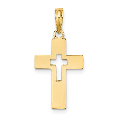 14k-polished-cut-out-cross-charm-SolomonJeweler-Wichita-KS-CustomJewelry