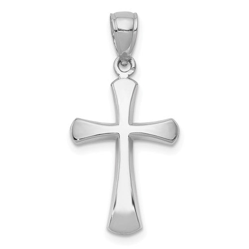 14k-white-gold-polished-beveled-cross-w-round-tips-charm-SolomonJeweler-Wichita-KS-CustomJewelry