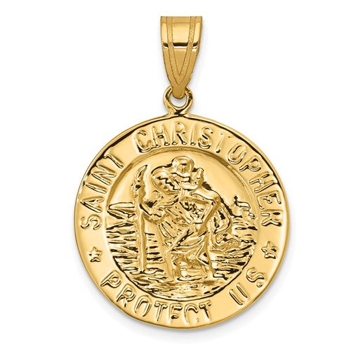 14k-polished-saint-christopher-medal-round-charm-SolomonJeweler-Wichita-KS-CustomJewelry