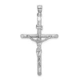 14k-white-gold-textured-crucifix-charm-SolomonJeweler-Wichita-KS-CustomJewelry