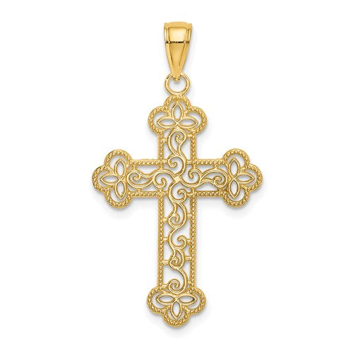 14k-textured-and-beaded-edge-cross-charm-SolomonJeweler-Wichita-KS-CustomJewelry