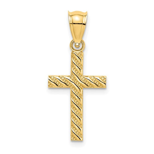 14k-beaded-and-polished-cross-charm-SolomonJeweler-Wichita-KS-CustomJewelry