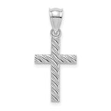 14k-white-gold-beaded-and-polished-cross-charm-SolomonJeweler-Wichita-KS-CustomJewelry