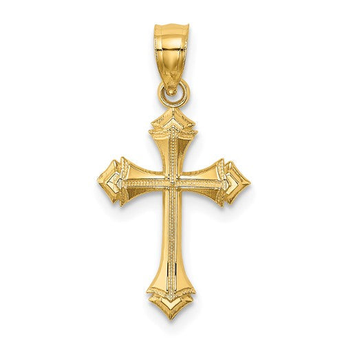14k-textured-w-arrow-ends-cross-charm-SolomonJeweler-Wichita-KS-CustomJewelry
