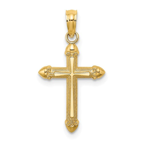 14k-polished-w-scroll-design-cross-charm-SolomonJeweler-Wichita-KS-CustomJewelry