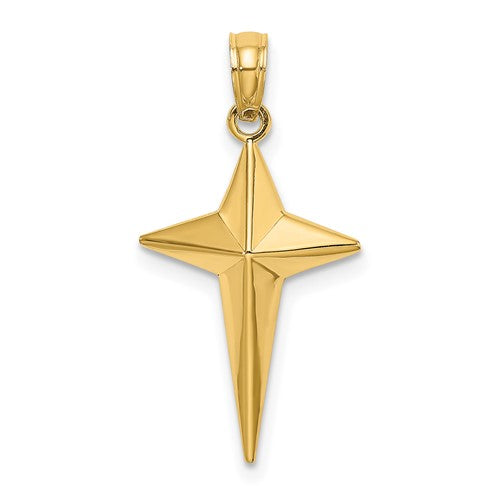 14k-2-d-polished-triangle-tipped-cross-charm-SolomonJeweler-Wichita-KS-CustomJewelry